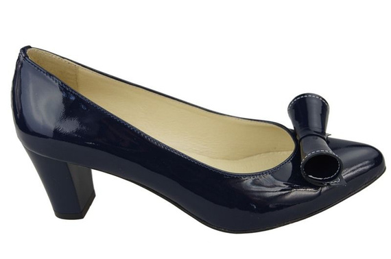 Damenschuhe Pumps Naturleder Marineblau Lack 975 ElitaBut