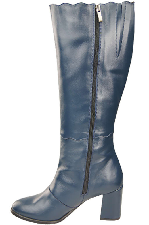Klassische Damenstiefel, Naturleder, Marineblau 176 ElitaBut