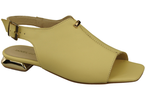 Bequeme Frauenschuhe Sandalen Banane Flacher Goldabsatz Naturleder 207 ElitaBut