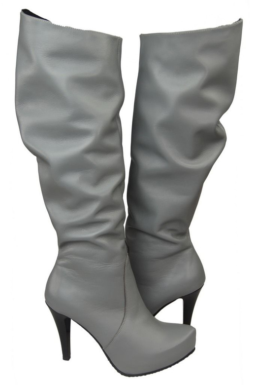 Schuhe Damenstiefel Plateau Naturleder Grau 120 ElitaBut