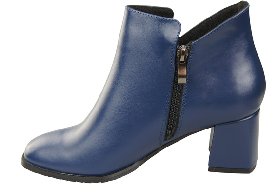 Damen-Stiefeletten ElitaBut 226 Marineblau aus Naturleder, gefüttert, eckige Zehenkappe, Blockabsatz