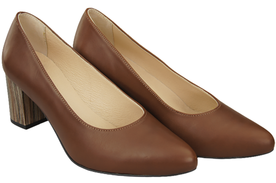 Damenschuhe Pumps Braun Naturleder mit Zierabsatz 157 ElitaBut