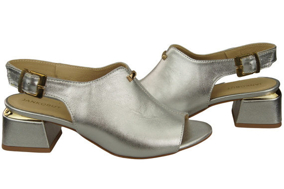 Damenschuhe Sandalen Silber-Gold-Schnalle Naturleder 198 ElitaBut