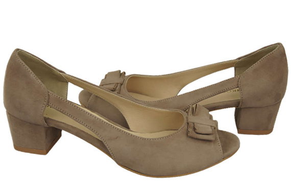 Damenschuhe Cappuccino-Sandalen, natürliches Wildleder 145 von ElitaBut
