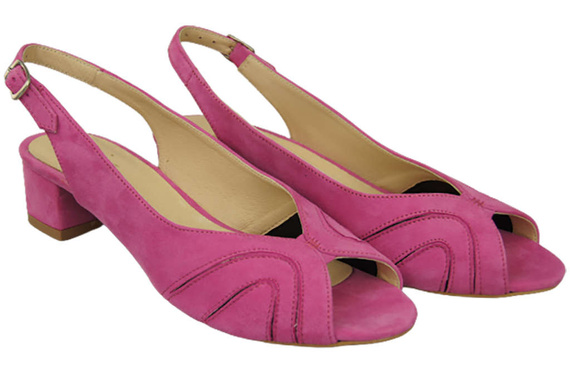 Damenschuhe Sandalen, natürliches Wildleder, Fuchsia 991 ElitaBut