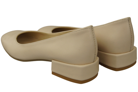 Bequeme Frauen Schuhe Beige Flats Natural Leder 204 ElitaBut