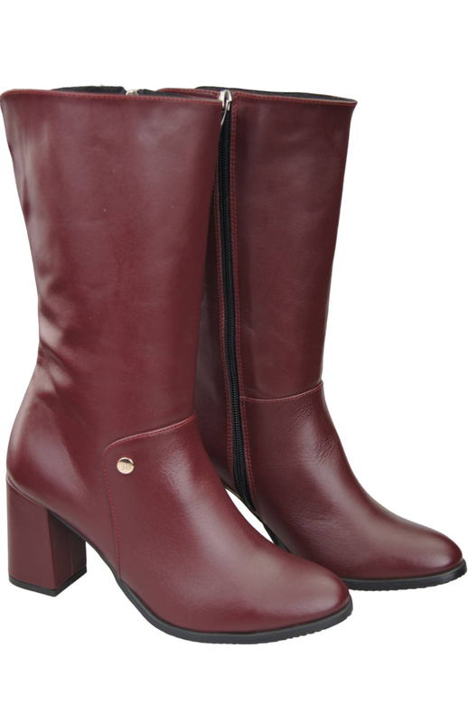 Damen-Halbstiefel, Naturleder, Burgunderrot 189 ElitaBut