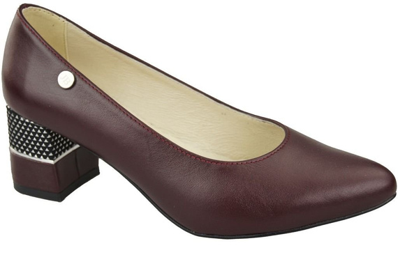 Damenschuhe Pumps, Burgunderrot, Naturleder 142 ElitaBut