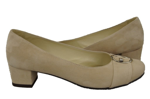 Damenschuhe Pumps Beige Naturleder Wildleder 135 ElitaBut