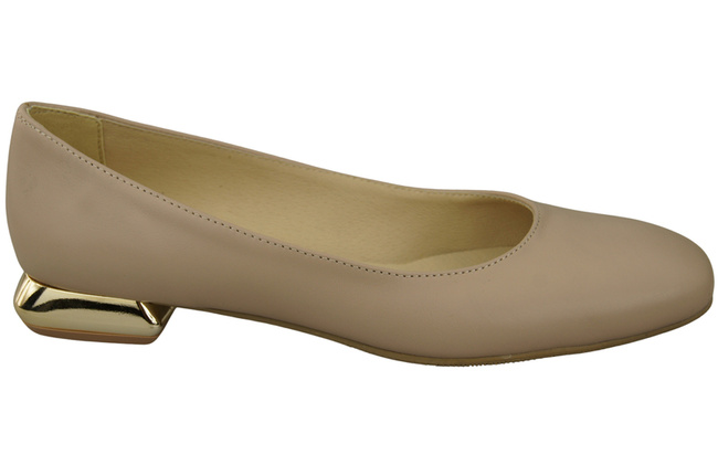 Flache Frauen Schuhe Cappuccino Blass Dekorative Ferse Naturleder 209 ElitaBut