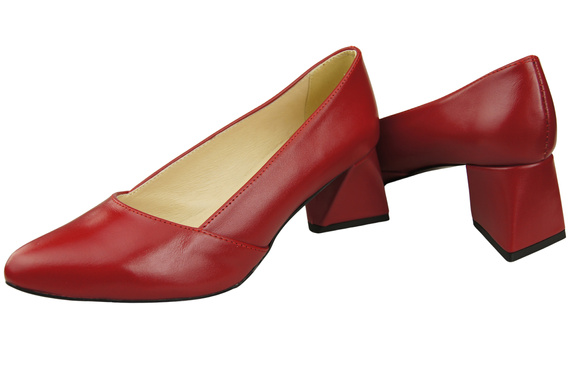 Damen Pumps Rot Echtleder Spitz Zehen Absatz ElitaBut 221