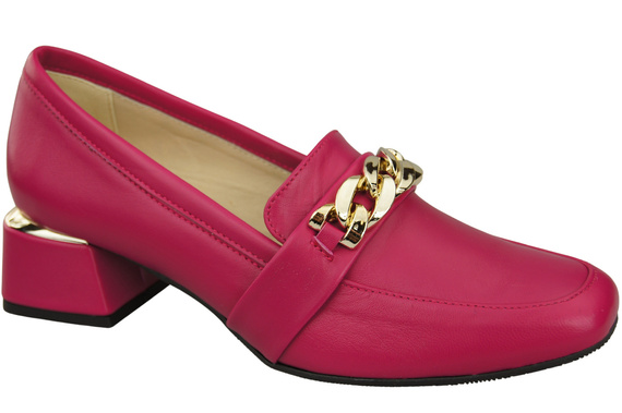 Damenschuhe mit Zierkette Pumps Mokassins Naturleder 193 Lila ElitaBut