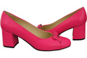 Damen Pumps mit Schleife Neon Rosa Naturleder und niedrigem Absatz 203 ElitaBut