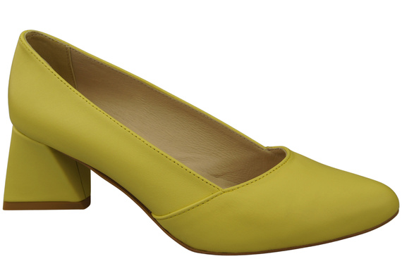 Damen Pumps Zitrone Echtleder Spitz Zehen Absatz ElitaBut 221
