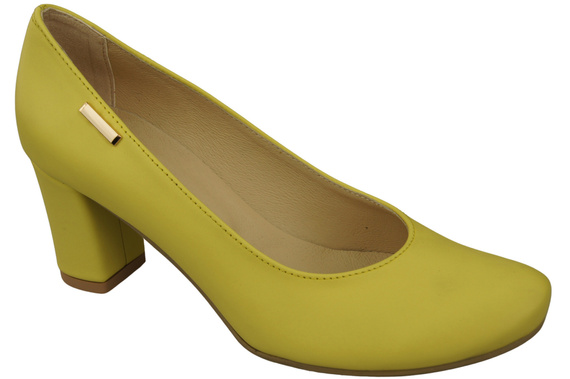 Klassische Damen Zitrone Leder Mandel Nase Pumps 201 ElitaBut