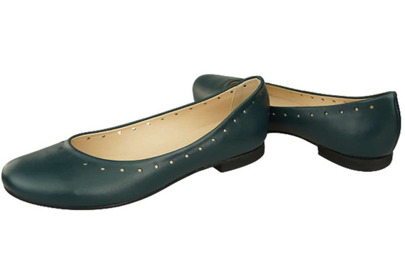 Damenschuhe Bequeme Ballerinas, Naturleder, Malachit 162 ElitaBut