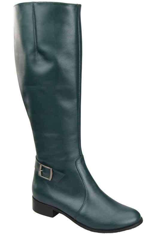 Damen-Lederstiefel Malachit Gefüttert, Offiziersstiefel, Flach 225 ElitaBut