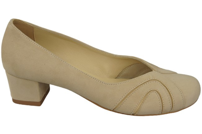 Damenschuhe Pumps, natürliches Wildleder, Beige 786 von ElitaBut