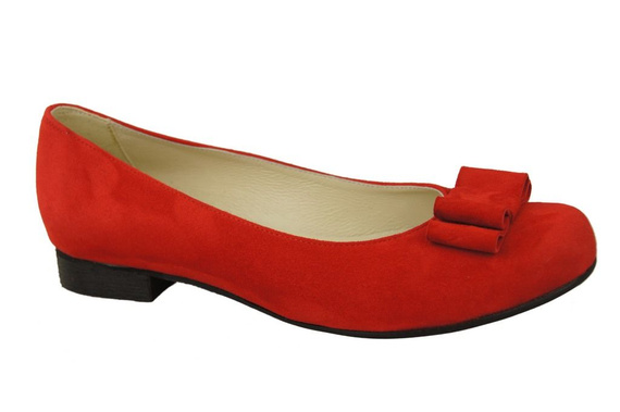 Damenschuhe Ballerinas Rot, Naturleder, Wildleder 126 ElitaBut
