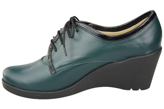 Damenschuhe mit Keilabsatz, Naturleder, Malachit 181 ElitaBut