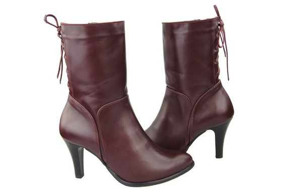 Winterschuhe Damenstiefeletten, Naturleder, Burgund 978 von ElitaBut