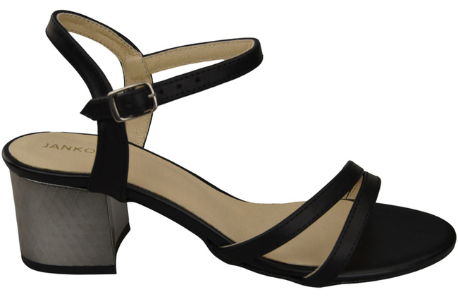 Damenschuhe Schwarzes Naturleder 197 Sandalen, die den Fuß sinnlich enthüllen ElitaBut