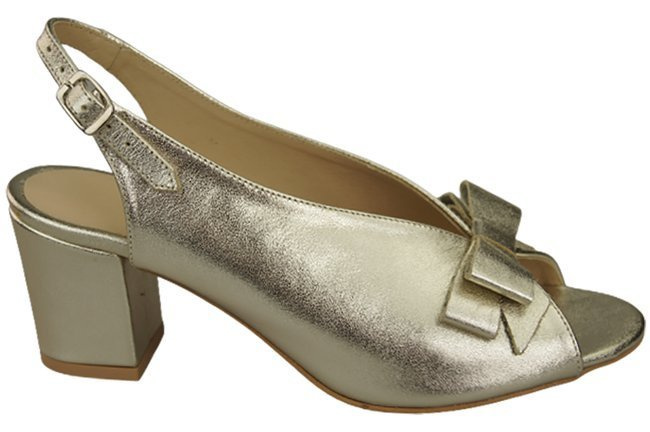 Damenschuhe Sandalen Gold, natürlich genarbtes Leder, 148 L ElitaBut