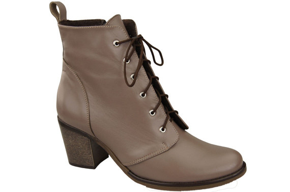 Damen Winter-Schnürstiefel, Naturleder Cappuccino Dark 188 von ElitaBut