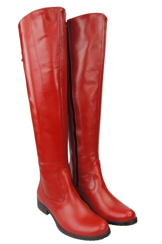 Schuhe Damenstiefel Stiefel Overknee-Stiefel Naturleder Rot 121 ElitaBut