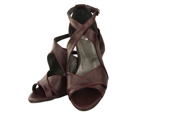 Damenschuhe Burgunderrote Sandalen, Naturleder 130 ElitaBut