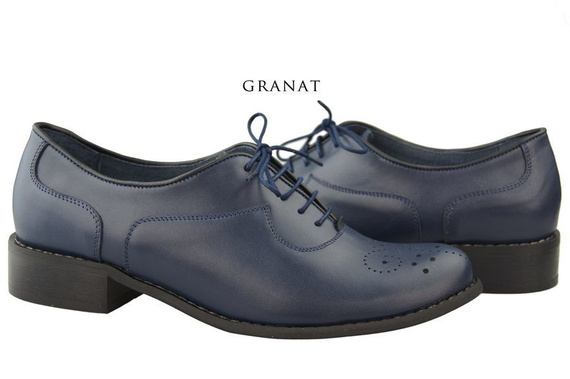 Schuhe Schnürschuhe, Naturleder, Marineblau Damen 953 ElitaBut