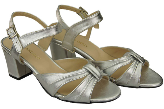 Damenschuhe Silberne Sandalen, Naturleder 168 ElitaBut