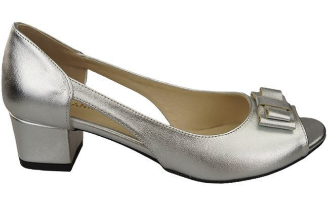 Damenschuhe Silberne Sandalen, Naturleder 145 ElitaBut