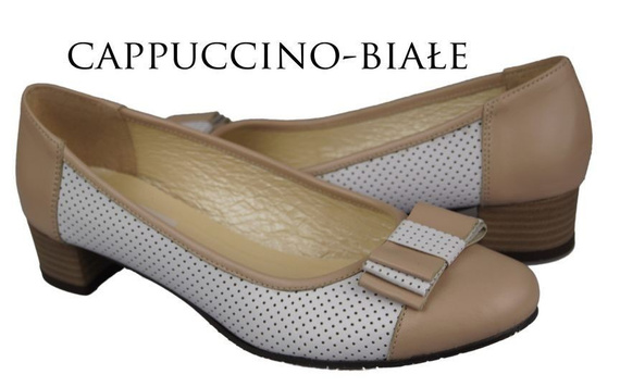 Damenschuhe Pumps, Naturleder, Weiß Cappuccino 732 ElitaBut