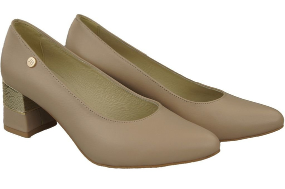 Damenschuhe Pumps mit Cappuccino-Körnung Naturleder 142 ElitaBut