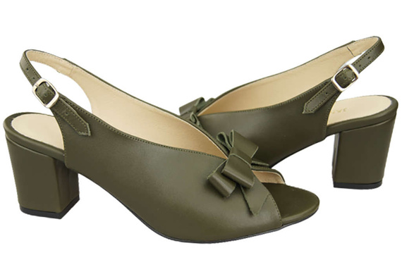 Damenschuhe Sandalen Oliv, naturnarbiges Leder, 148 L ElitaBut