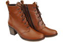 Damen Winter-Schnürstiefel, Naturleder, Braun 188 von ElitaBut
