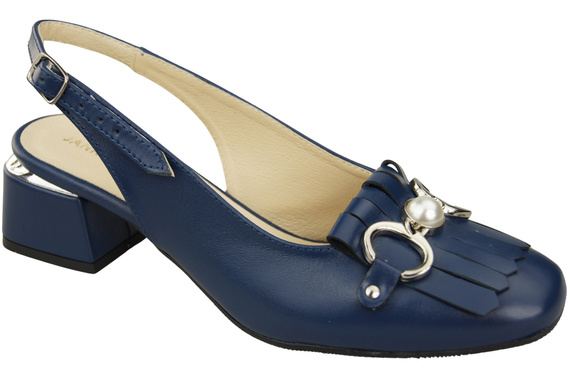 Damenschuhe Marineblau Sandalen mit Fransen verziert Naturleder 208 ElitaBut