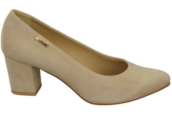 Damenschuhe Beige Pumps, natürliches Wildleder 106 ElitaBut