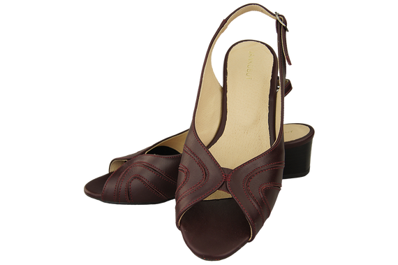 Damenschuhe Sandalen, Naturleder, Burgund 991 ElitaBut