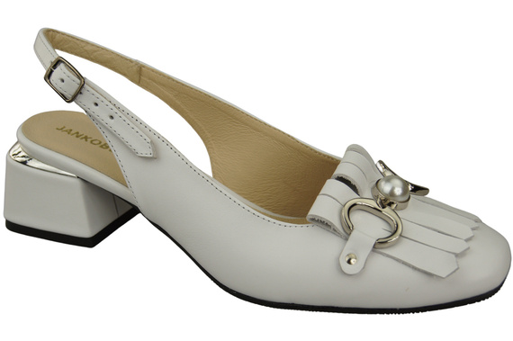 Damenschuhe Weiß Sandalen mit Fransen verziert Naturleder 208 ElitaBut