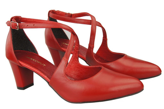 Damenschuhe Sandalen Niedriger Absatz Rotes Naturleder 102 ElitaBut