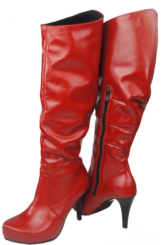 Damen-Plateaustiefel, Naturleder, Rot 120 ElitaBut
