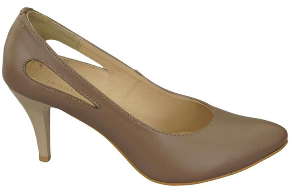 Damenschuhe Cappuccino-Pumps Naturleder 166 ElitaBut