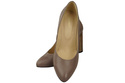 Damenschuhe Cappuccino Pumps Dunkles Naturleder Bunter Zierabsatz 194 ElitaBut