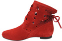 Schuhe Damen-Stiefeletten, natürliches Veloursleder, Rot 160 ElitaBut