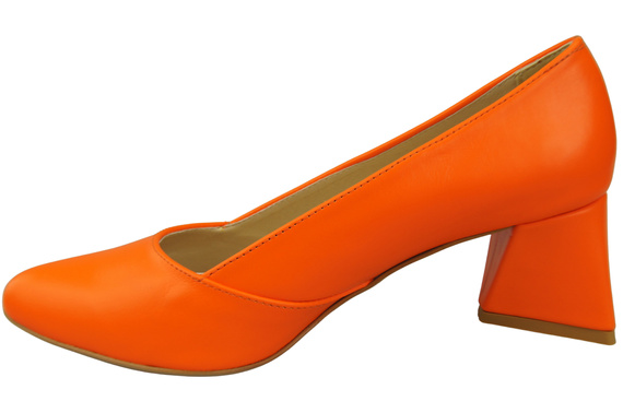 Damen Pumps Orange Echtleder Spitz Zehen Absatz ElitaBut 221