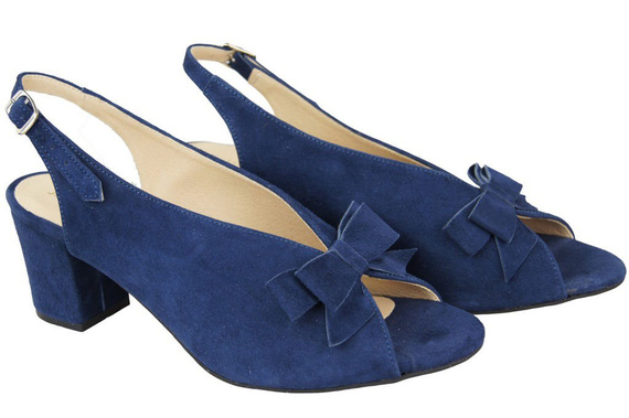 Damenschuhe Sandalen Marineblau, Naturleder, Wildleder 148 ElitaBut