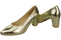 Klassische Glatt Damen Gold Naturleder Schuhe 213 ElitaBut