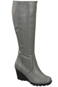 Damenschuhe Keilstiefel, Naturleder, Grau 745 ElitaBut